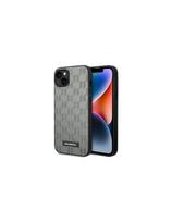 Karl Lagerfeld Saffiano Mono Metal Logo dėklas, skirtas iPhone 14 Plus - pilkas