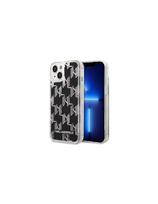Karl Lagerfeld Liquid Glitter Monogram dėklas iPhone 14 - juodas