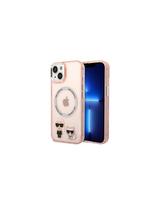 Karl Lagerfeld Karl&Choupette Aluminium MagSafe dėklas iPhone 14 Plus - rožinis