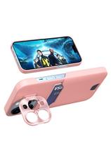 Odinis stovo dėklas Samsung Galaxy S23, kortelių piniginės dangtelis su stovu, rožinis