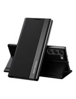 Sleep Case Pro dėklas, skirtas Samsung Galaxy S23+ su atverčiamu stovu, juodas