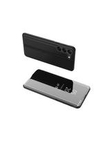 Clear View Case dėklas, skirtas Samsung Galaxy S23+ dangteliu su atvartu, juodas