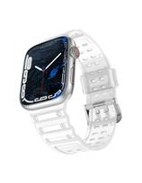 Dirželis, triguba apsauga Apple Watch SE apyrankė, 9, 8, 7, 6, 5, 4, 3, 2, 1 (41, 40, 38 mm) apyrankė permatoma