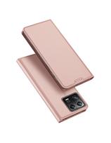 Dux Ducis Skin Pro dėklas Xiaomi 13 su atvartu kortelės piniginės stovas rožinis