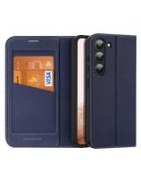Dux Ducis Skin X2 dėklas, skirtas Samsung Galaxy S23+ dangteliu su atvartu, mėlynos spalvos piniginės stovu