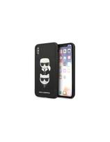 Karl Lagerfeld Saffiano Karl&Choupette Head dėklas iPhone XS Max - juodas
