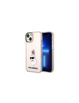 Karl Lagerfeld Ikonik Choupette dėklas iPhone 14 Plus - rožinis