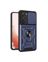 Hybrid Armor Camshield dėklas, skirtas Samsung Galaxy S23+ šarvuotas dangtelis su fotoaparato dangteliu mėlynos spalvos