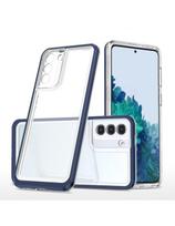 Skaidrus 3in1 dėklas skirtas Samsung Galaxy S23+ silikoninis dangtelis su mėlynu rėmeliu
