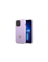 Guess Saffiano 4G Small Metal Logo dėklas, skirtas iPhone 13 Pro Max - violetinė