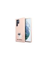 Karl Lagerfeld Silicone Choupette dėklas Samsung Galaxy S23 Ultra - rožinis