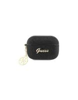 Guess Glitter Flake 4G Charm dėklas, skirtas AirPods Pro 2 – juodas