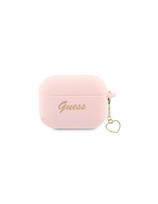 Guess Silicone Charm Heart Collection dėklas, skirtas AirPods Pro 2 – rožinis