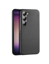 Dux Ducis Grit dėklas Samsung Galaxy S23+, elegantiškas dangtelis iš dirbtinės odos, juodas