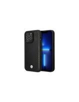 BMW Leather Diamond Pattern MagSafe dėklas iPhone 14 Pro - juodas