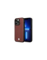 BMW Leather Diamond Pattern MagSafe dėklas iPhone 14 Pro - bordo