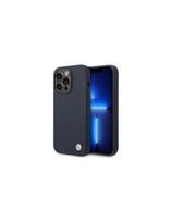 BMW Silicone Metal Logo MagSafe dėklas iPhone 14 Pro Max - tamsiai mėlynas