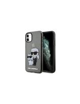 Karl Lagerfeld Glitter Karl&Choupette dėklas iPhone 11 / Xr - juodas