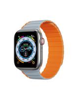 Magnetinis Apple Watch SE, 9, 8, 7, 6, 5, 4, 3, 2, 1 (41, 40, 38 mm) Dux Ducis dirželis (LD versija) – pilkai oranžinis