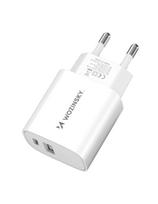Wozinsky WGWCW USB-A USB-C 20W sieninis įkroviklis - baltas