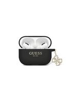 Guess Liquid Silicone Glitter Triangle Charm dėklas, skirtas AirPods Pro 2 – juodas
