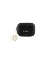 Guess Fixed Glitter Heart Diamond Charm dėklas, skirtas AirPods Pro 2 – juodas