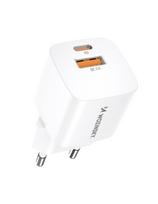 Wozinsky CMWCW 20W USB-C / USB-A sieninis įkroviklis - baltas