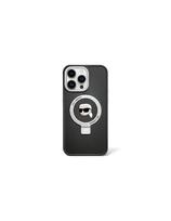 Karl Lagerfeld Ring Stand Karl Head MagSafe dėklas iPhone 15 - juodas