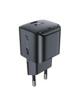 Acefast A77 Mini PD 30W GaN USB-C sieninis įkroviklis - juodas