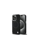 BMW Signature Liquid Silicone MagSafe dėklas iPhone 15 Pro Max - juodas