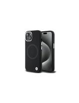 BMW Signature Liquid Silicone MagSafe dėklas iPhone 15 - juodas