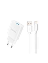 Dudao A4EU USB-A 2.1A sieninis įkroviklis - baltas + USB-A - Lightning laidas