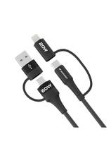 Wozinsky WNBAA 4in1 laidas 2x USB-C 1x USB-A 1x Lightning 60W 1 m - juodas