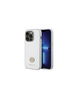 Guess Strass Metal Logo dėklas, skirtas iPhone 15 Pro - sidabrinis