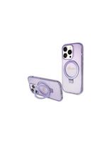 Guess Ring Stand Script Glitter MagSafe dėklas, skirtas iPhone 15 Pro - violetinė