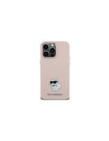 Karl Lagerfeld silikoninis Choupette metalinis dėklas, skirtas iPhone 15 Plus / 14 Plus – rožinis