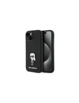 Karl Lagerfeld Silicone Ikonik Metal Pin dėklas iPhone 15 - juodas