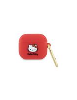 Hello Kitty Silicone 3D Kitty Head dėklas, skirtas AirPods 3 - fuksija