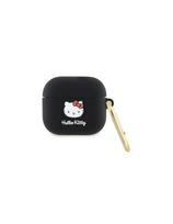 Hello Kitty Silicone 3D Kitty Head dėklas, skirtas AirPods 3 – juodas