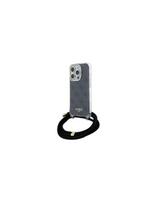 Guess Crossbody Cord 4G Print dėklas, skirtas iPhone 15 Pro - juodas