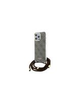 Guess Crossbody Cord 4G Print dėklas, skirtas iPhone 15 Pro Max - rudas