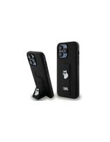 Karlo Lagerfeldo rankenos stovas Saffiano Choupette Pins dėklas, skirtas iPhone 13 Pro / 13 – juodas