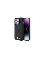 BMW Quilted Tricolor MagSafe dėklas iPhone 15 Pro - juodas