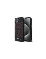 AMG silikoninis didelių rombų raštas MagSafe dėklas, skirtas iPhone 15/14/13 – juodas