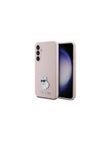 Karl Lagerfeld Silicone Choupette Metal Pin dėklas Samsung Galaxy S23 FE - rožinis