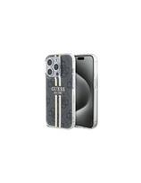 Guess IML 4G Gold Stripe dėklas, skirtas iPhone 15 Pro - juodas