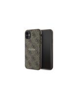 Guess 4G Collection odinis metalinis logotipas MagSafe dėklas, skirtas iPhone 11 / XR - rudas