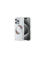 Guess IML Flowers Wreatch MagSafe dėklas iPhone 15 Pro Max - skaidrus
