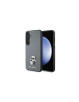 Karl Lagerfeld Saffiano Karl&Choupette Metal Pin dėklas Samsung Galaxy S24+ - pilkas
