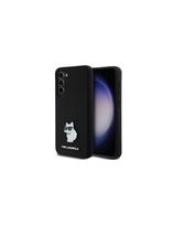 Karl Lagerfeld Silicone Choupette Metal Pin dėklas Samsung Galaxy S23+ - juodas